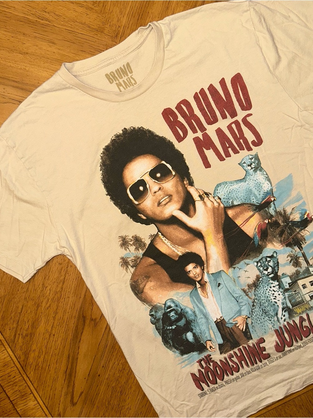 Bruno Mars TShirt Mens Medium Tan Moonshine Jungle Tour 2013 Graphic Concert Tee